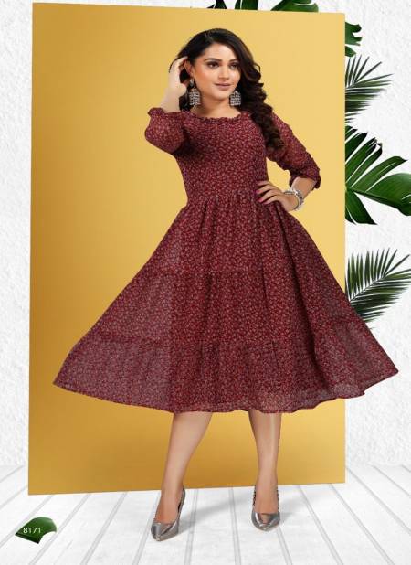 Beauty Queen Kalyani 1 New Printed Georgette Party Wear Kurti Collection Catalog